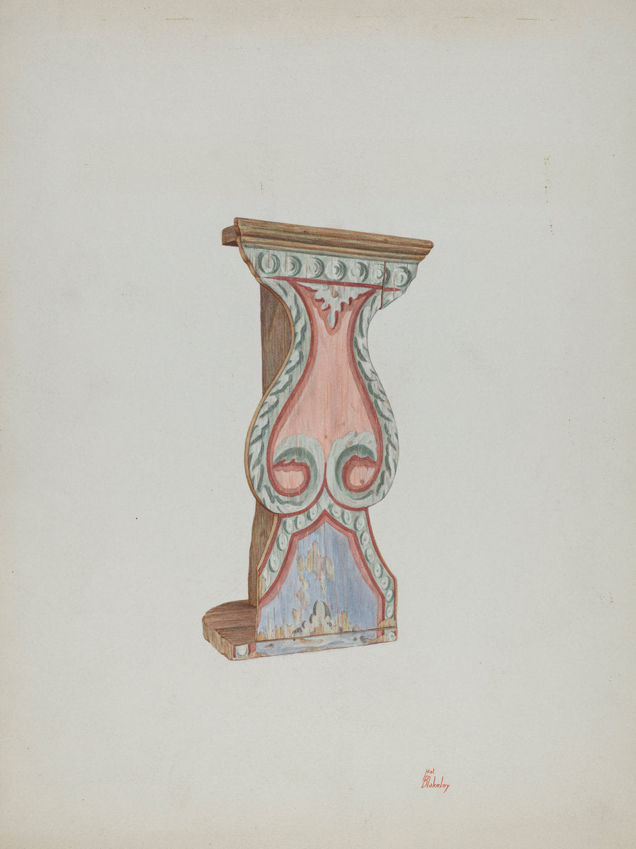 Painted Wall-stand for Flowers, etc. by Hal Blakeley (American, active c. 1935), 16X12"(A3)Poster Print