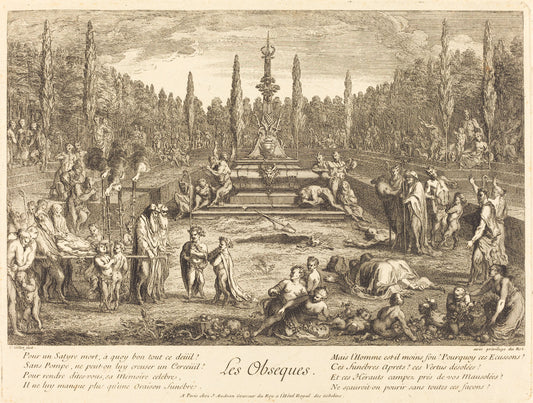 Les Obseques (The Funeral Rites) by Claude Gillot (French, 1673 - 1722), 16X12"(A3)Poster Print