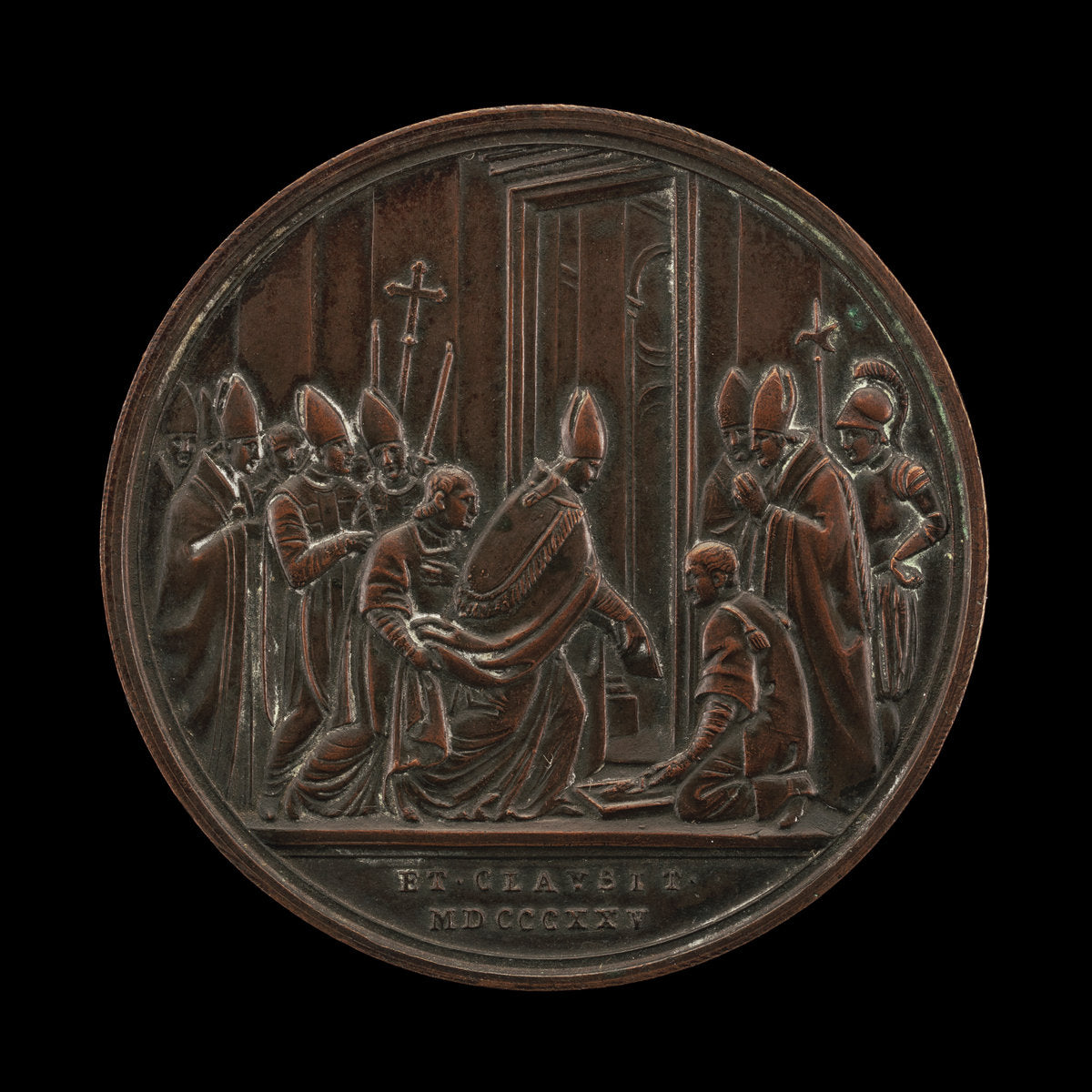 Leo XII and Cardinals Concluding the Jubilee Year [reverse] by Giuseppe Girometti (Italian, 1780 - 1851), 16X12"(A3)Poster Print