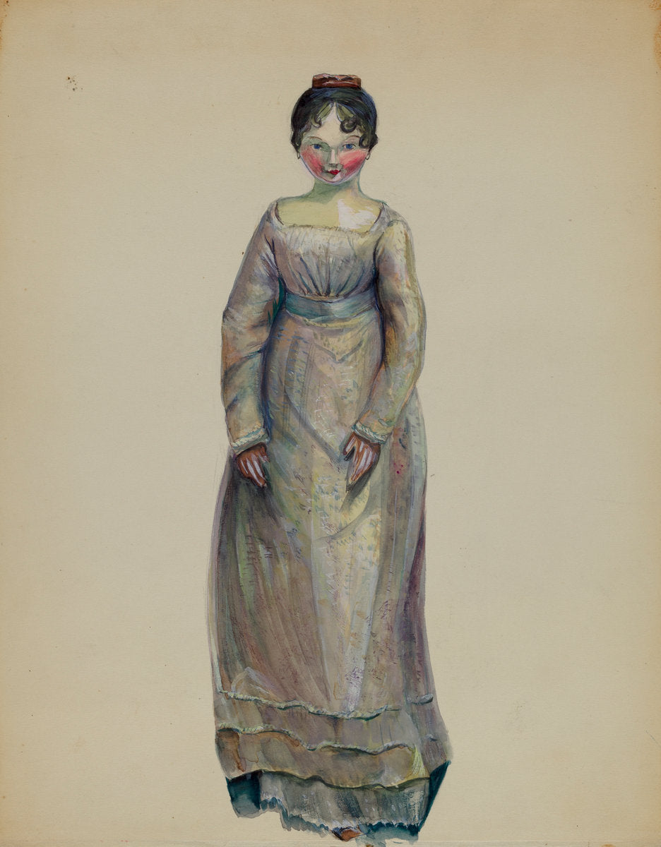 Doll by Mina Lowry (American, 1894 - 1942), 16X12"(A3)Poster Print