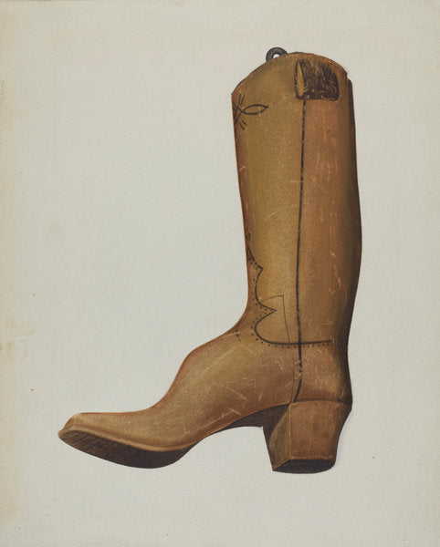 Boot Shop Sign by Alice Stearns (American, active c. 1935), 16X12"(A3)Poster Print