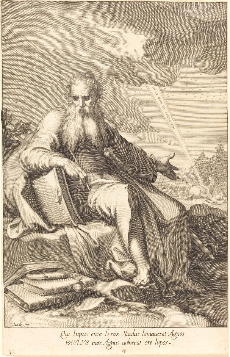 Saint Paul, Seated by Jacques Callot (French, 1592 - 1635), 16X12"(A3)Poster Print