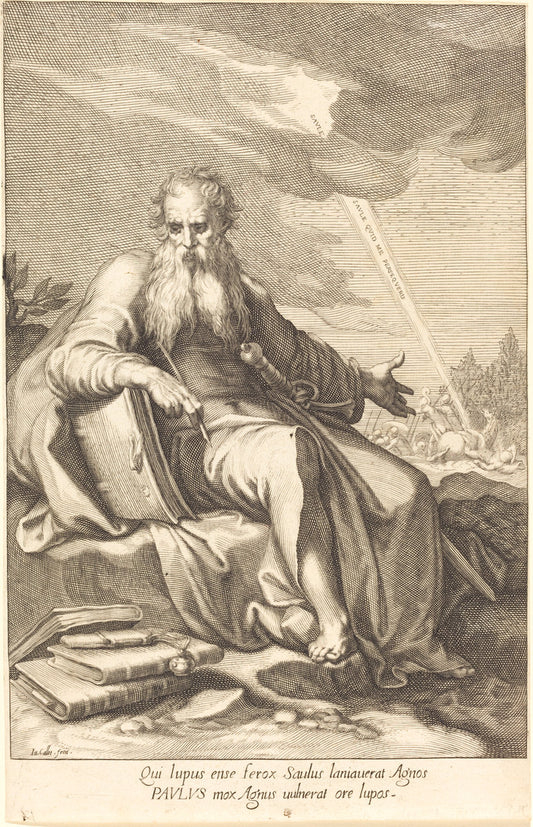 Saint Paul, Seated by Jacques Callot (French, 1592 - 1635), 16X12"(A3)Poster Print
