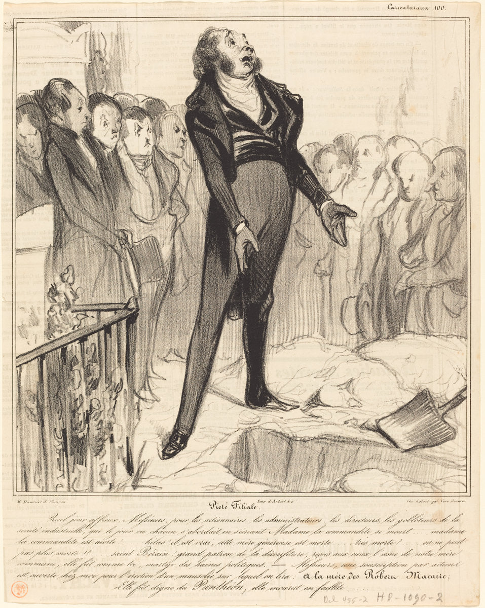 Piétié Filiale by Honoré Daumier (French, 1808 - 1879), 16X12"(A3)Poster Print