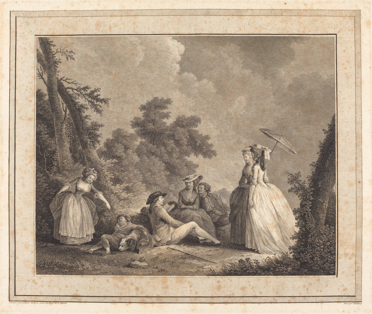 Le mercure de France by Heinrich Guttenberg after Nicolas Lavreince (German, 1749 - 1818), 16X12"(A3)Poster Print