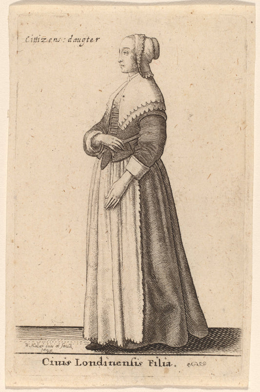 Civis Londinensis Filia by Wenceslaus Hollar (Bohemian, 1607 - 1677), 16X12"(A3)Poster Print