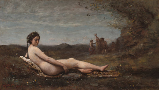 Repose by Jean-Baptiste-Camille Corot (French, 1796 - 1875), 16X12"(A3)Poster Print