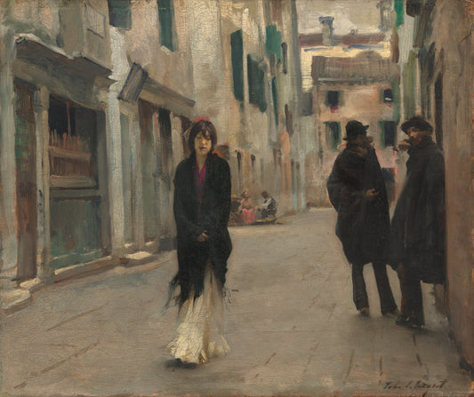 Street in Venice by John Singer Sargent (American, 1856 - 1925), 16X12"(A3)Poster Print