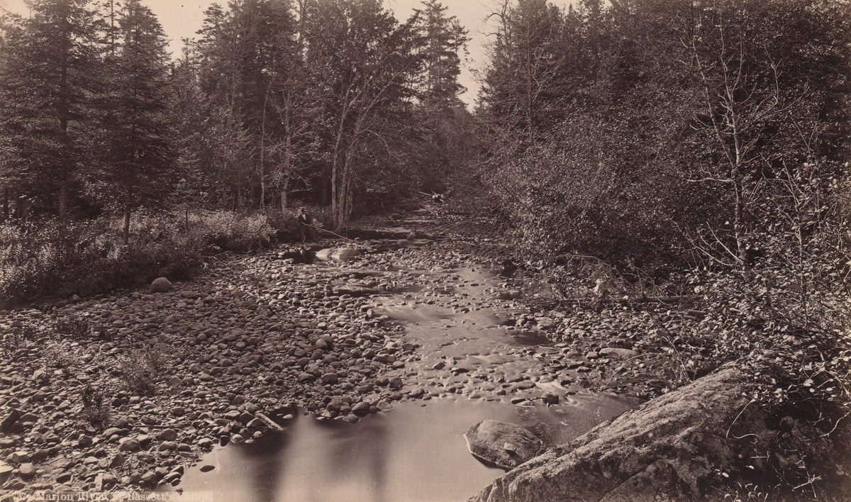 Marion River at Bassett's Camp by Seneca Ray Stoddard (American, 1843 - 1917), 16X12"(A3)Poster Print