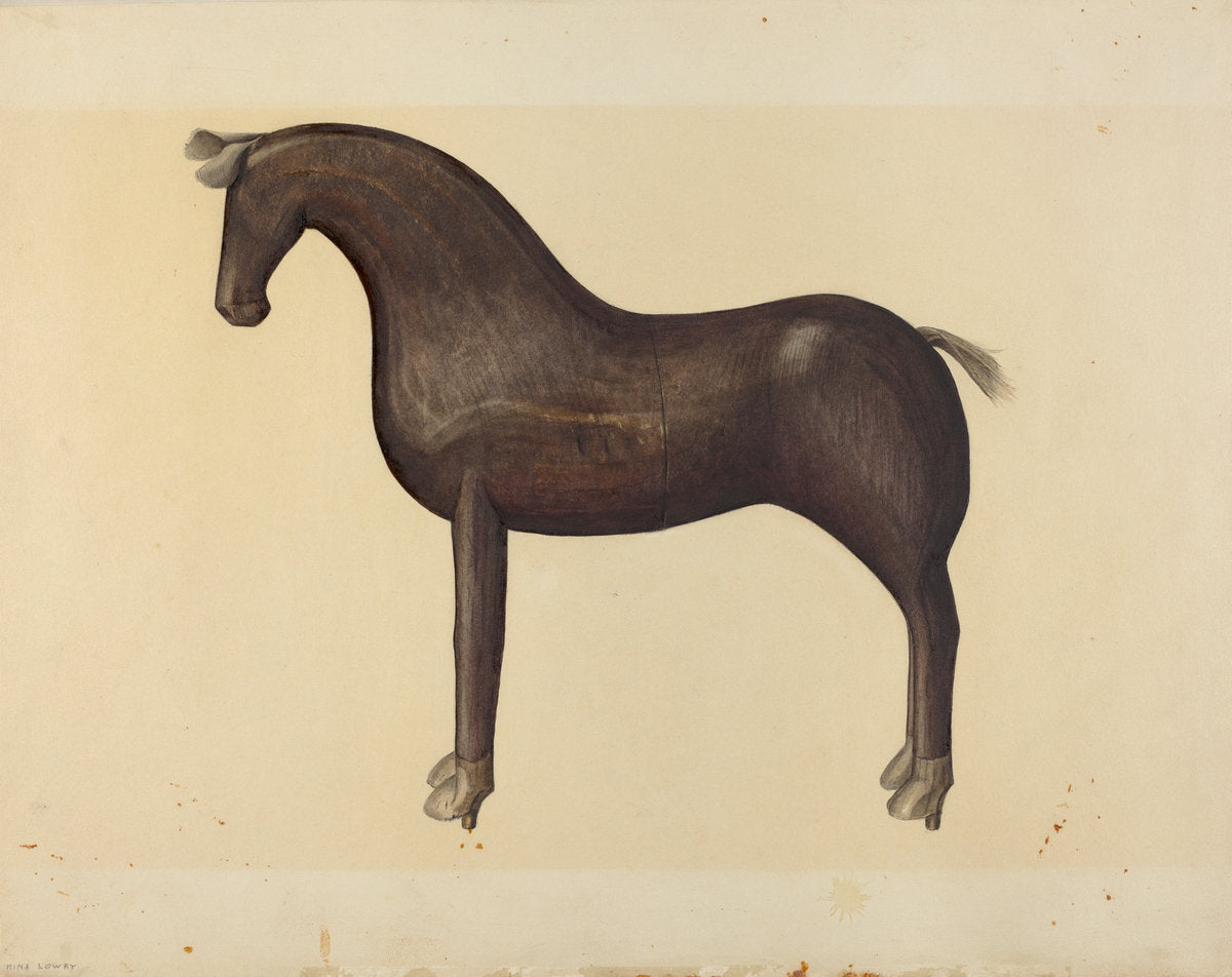 Toy Horse by Mina Lowry (American, 1894 - 1942), 16X12"(A3)Poster Print