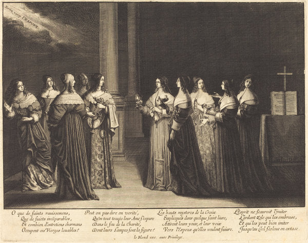 The Wise and Foolish Virgins Together by Abraham Bosse (French, 1602 - 1676), 16X12"(A3)Poster Print