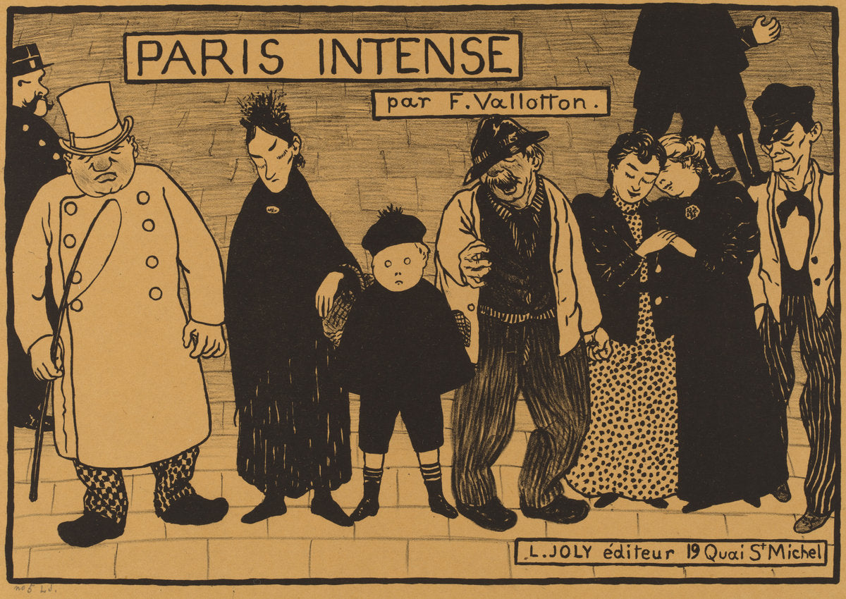 Frontispiece from "Paris Intense" by Félix Vallotton (Swiss, 1865 - 1925), 16X12"(A3)Poster Print