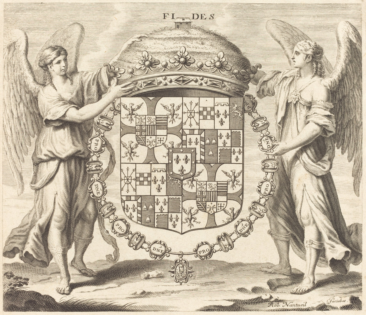 Arms of Charles II, Duc de Mantoue by Robert Nanteuil (French, 1623 - 1678), 16X12"(A3)Poster Print