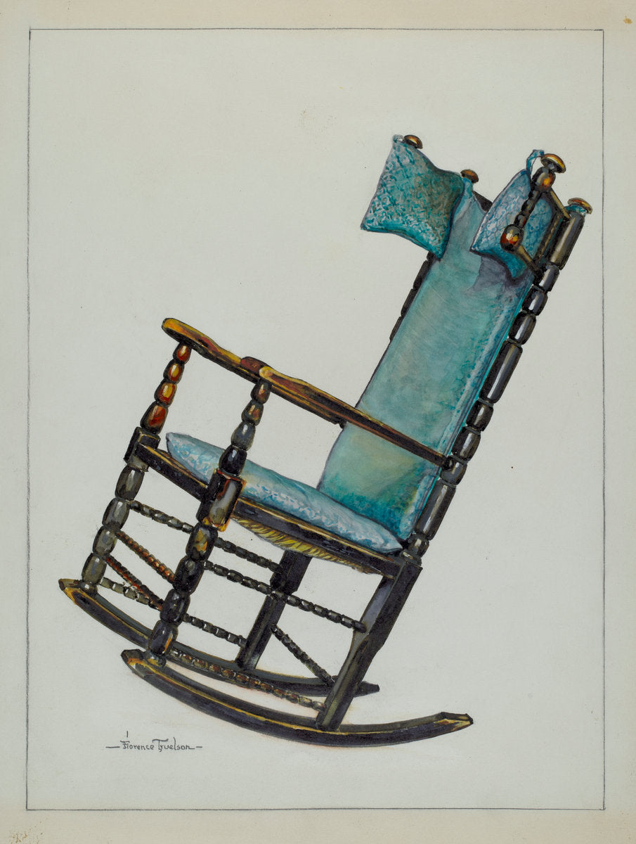 Chair with Head Rests by Florence Truelson (American, 1901 - 1959), 16X12"(A3)Poster Print