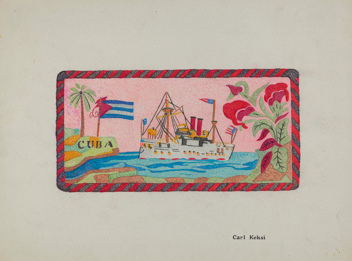 Hooked Rug by Carl Keksi (American, active c. 1935), 16X12"(A3)Poster Print