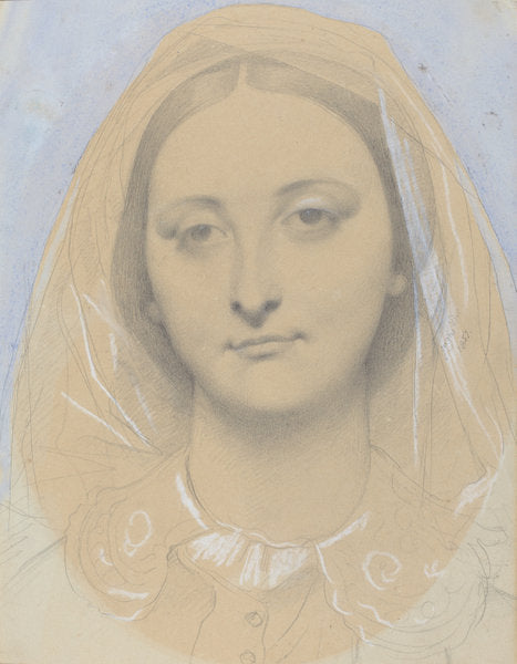 Mademoiselle Mary de Borderieux(?) by Jean-Auguste-Dominique Ingres (French, 1780 - 1867), 16X12"(A3)Poster Print