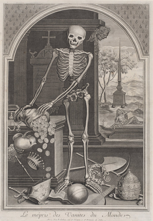 1700/1720 by French 18th Century (Death with Worldly Vanities), 16X12"(A3)Poster Print