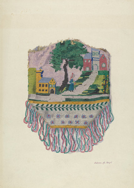 Knit Beaded Bag by Dolores Haupt (American, active c. 1935), 16X12"(A3)Poster Print