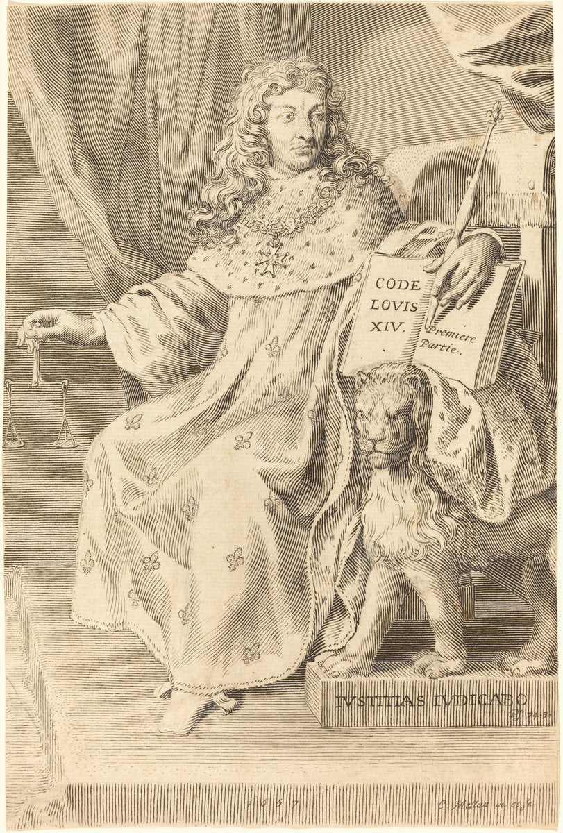 Louis XIV by Claude Mellan (French, 1598 - 1688), 16X12"(A3)Poster Print