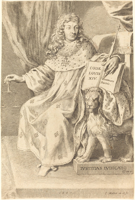 Louis XIV by Claude Mellan (French, 1598 - 1688), 16X12"(A3)Poster Print