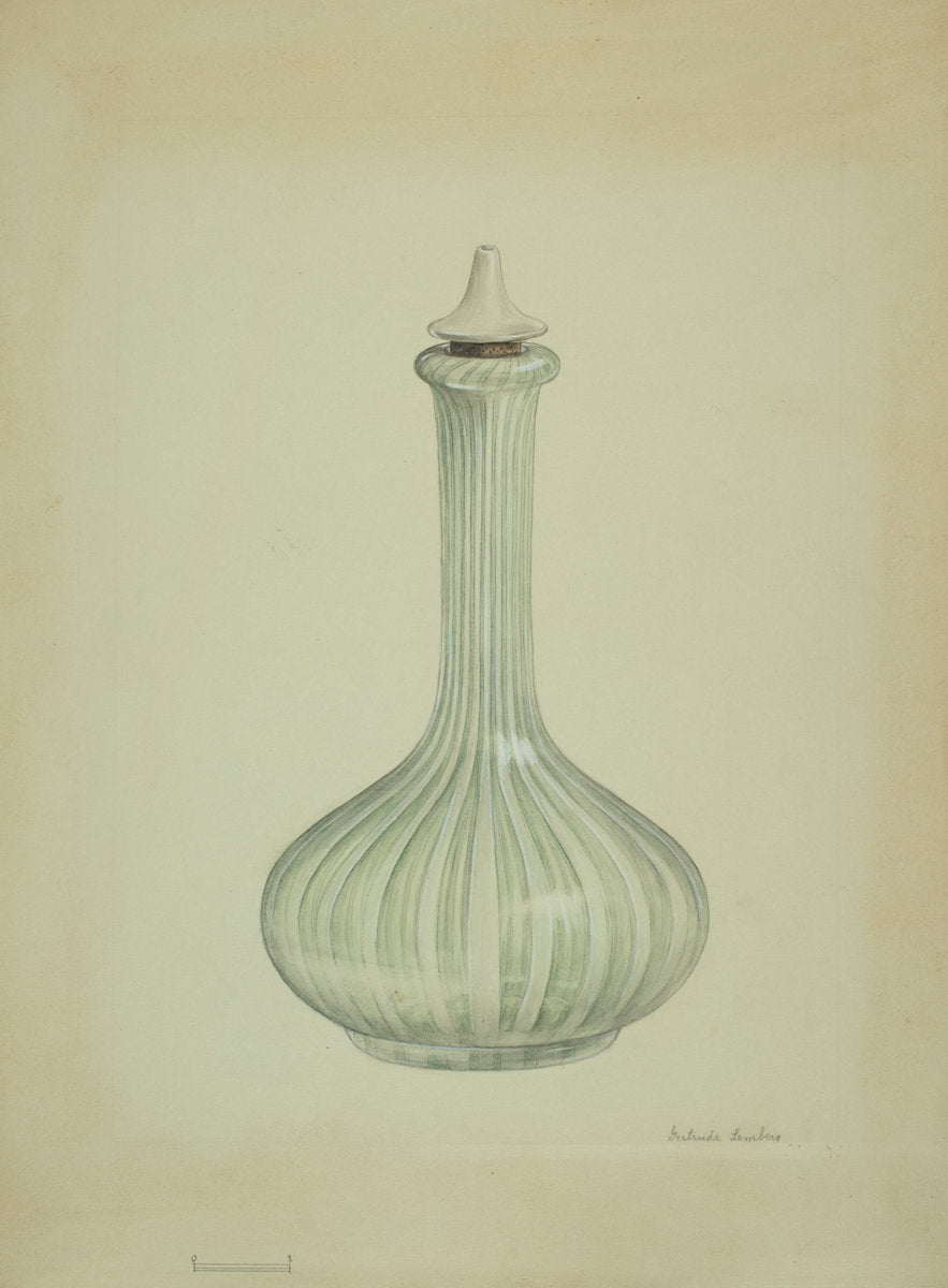 Barber Shop Bottle by Gertrude Lemberg (American, active c. 1935), 16X12"(A3)Poster Print