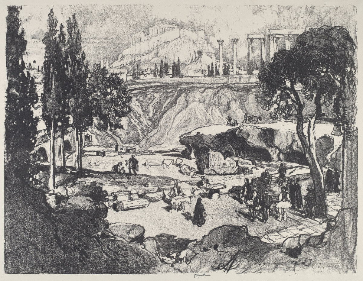 The Little Fete, Athens by Joseph Pennell (American, 1857 - 1926), 16X12"(A3)Poster Print