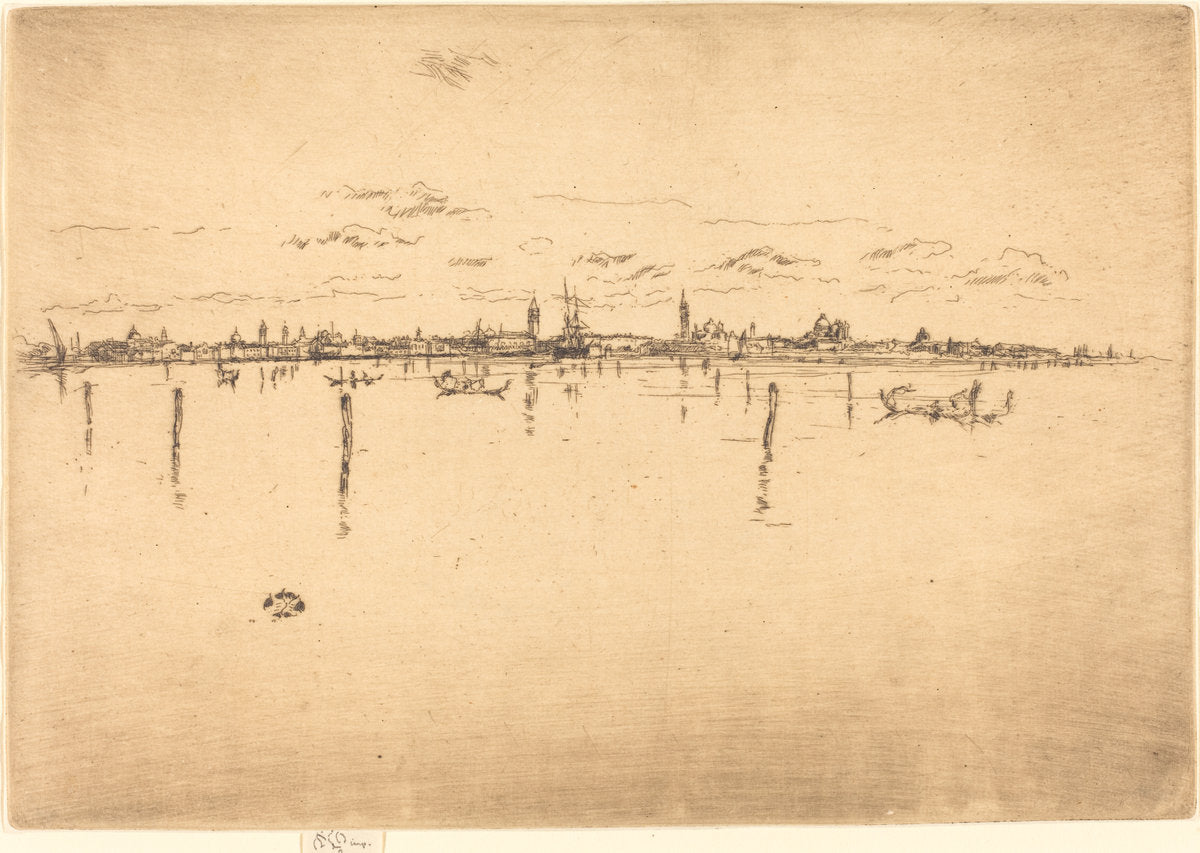 Little Venice by James McNeill Whistler (American, 1834 - 1903), 16X12"(A3)Poster Print