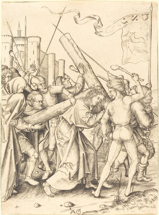 Christ Carrying the Cross by Master AG (German, active c. 1475/1490), 16X12"(A3)Poster Print