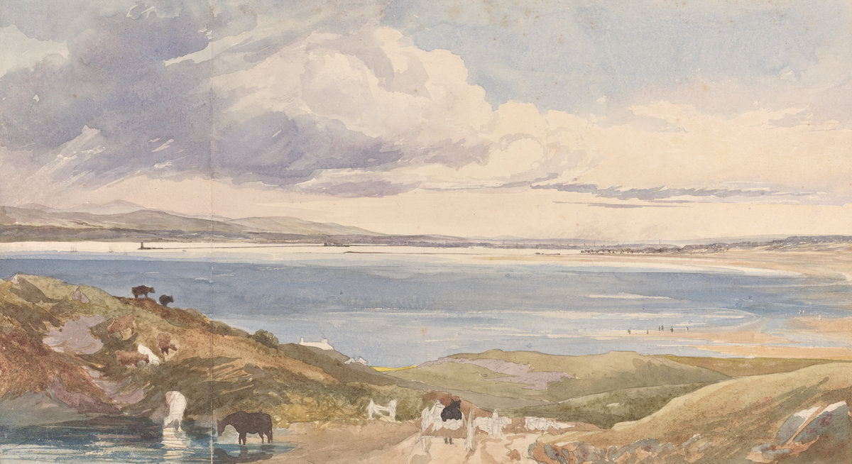 Landscape by the Shore with Road in Foreground by James Bulwer (British, 1794 - 1879), 16X12"(A3)Poster Print