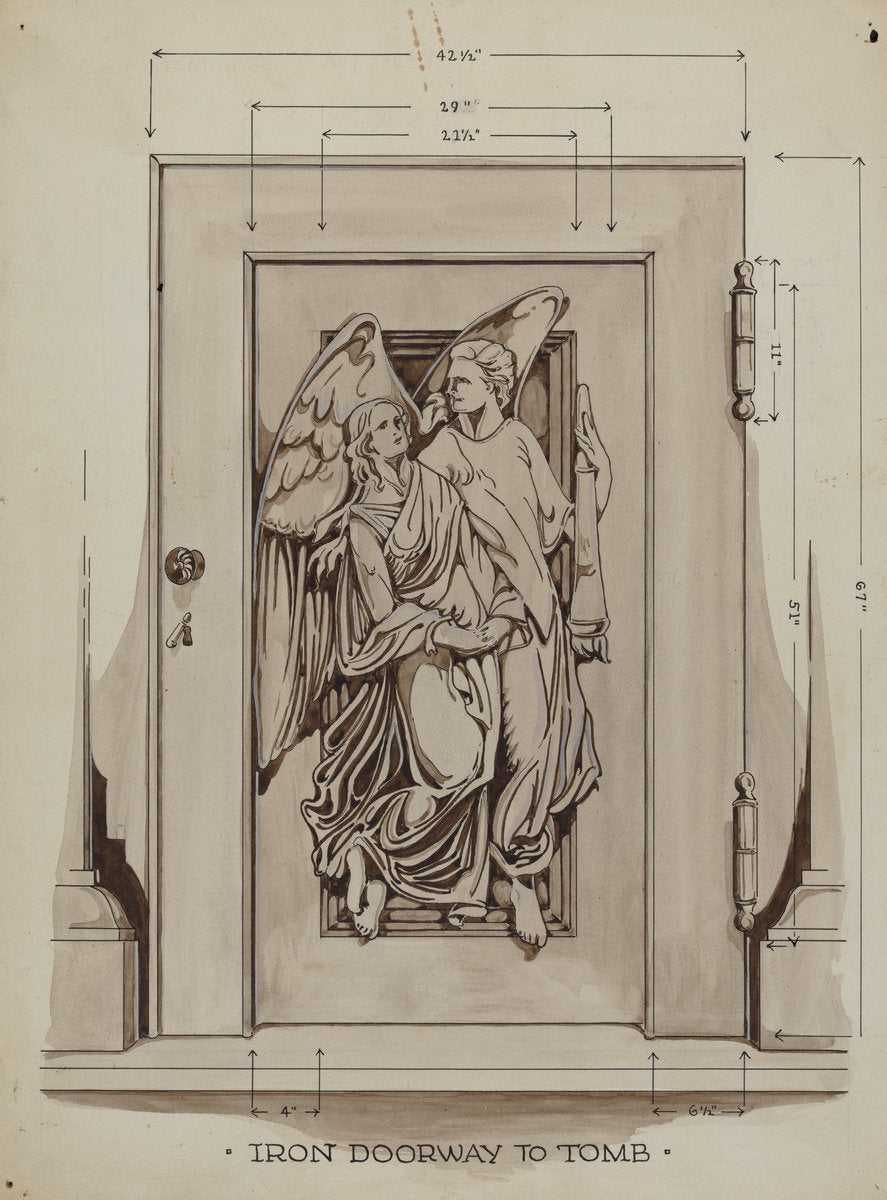 Iron Doorway to Tomb by Thomas Byrne (American, active c. 1935), 16X12"(A3)Poster Print