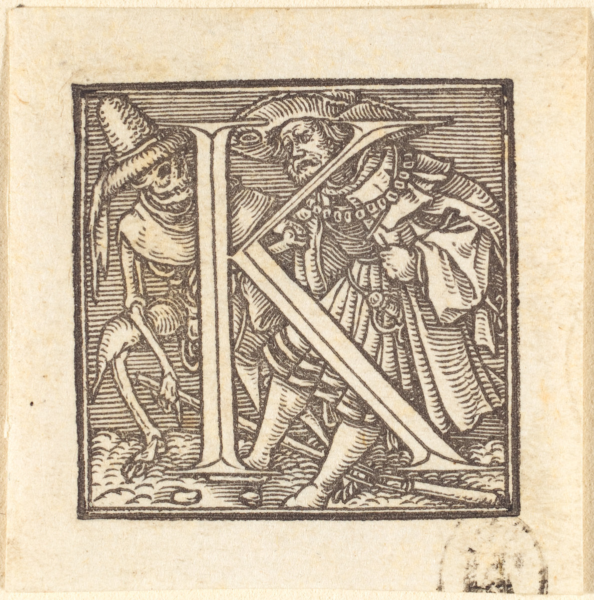 Letter K by Hans Holbein the Younger (German, 1497/1498 - 1543), 16X12"(A3)Poster Print