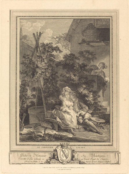 Le jardinier galant by Isidore-Stanislas Helman after Pierre-Antoine Baudouin (French, 1743 - 1806/1810), 16X12"(A3)Poster Print