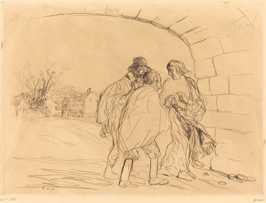 The Meeting under the Arch (first plate) by Jean-Louis Forain (French, 1852 - 1931), 16X12"(A3)Poster Print