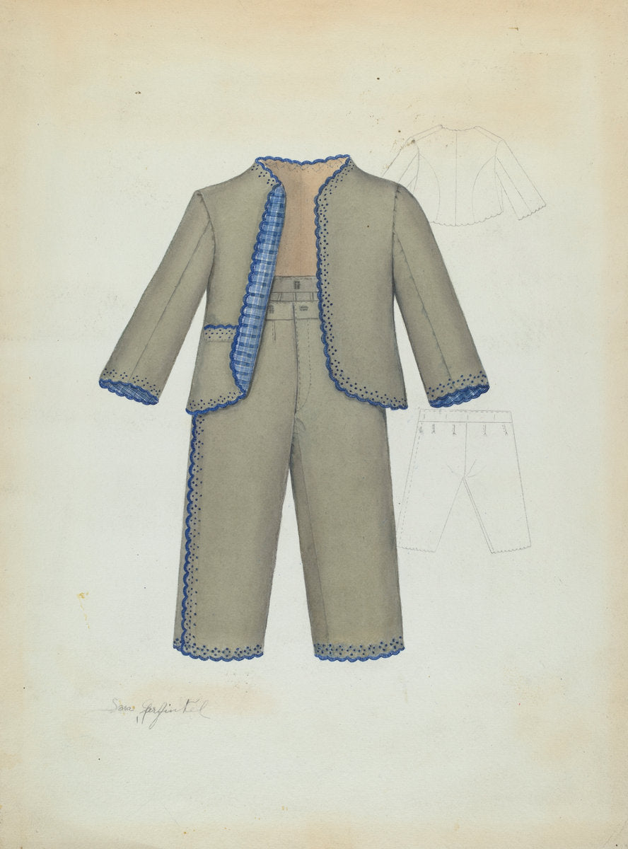 Boy's Suit by Sara Garfinkel (American, active c. 1935), 16X12"(A3)Poster Print