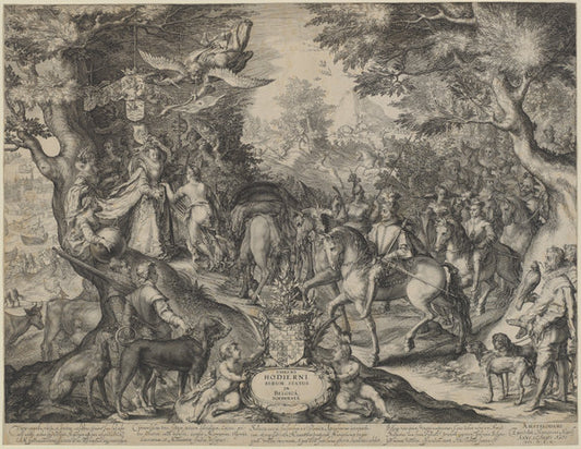 Allegory of Flourishing State of the United Provinces by Jan Pietersz Saenredam (Dutch, 1565 - 1607), 16X12"(A3)Poster Print