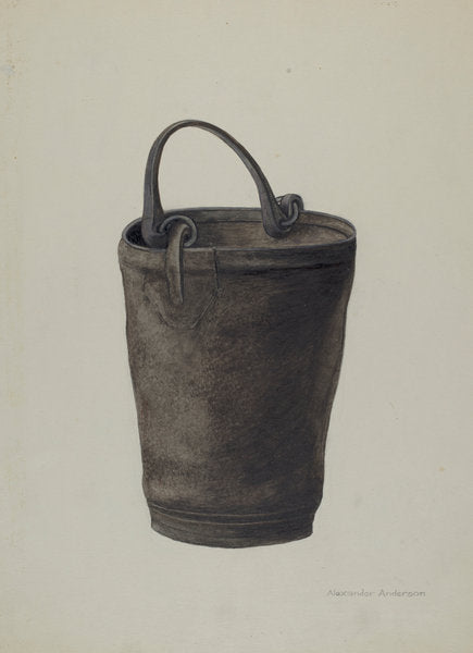 Leather Water Bucket by Alexander Anderson (American, active c. 1935), 16X12"(A3)Poster Print