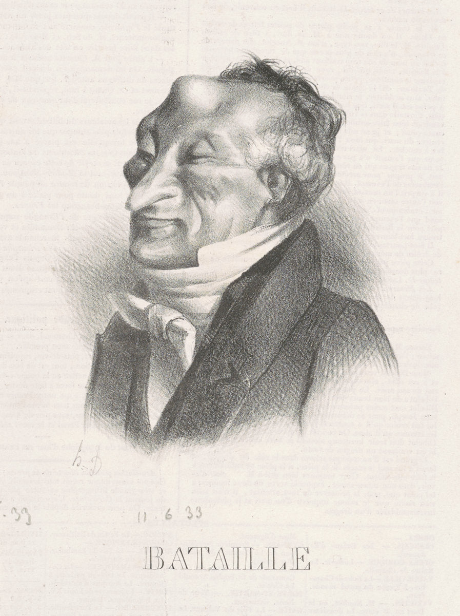 Bataille (Alex. Simon Pataille) by Honoré Daumier (French, 1808 - 1879), 16X12"(A3)Poster Print