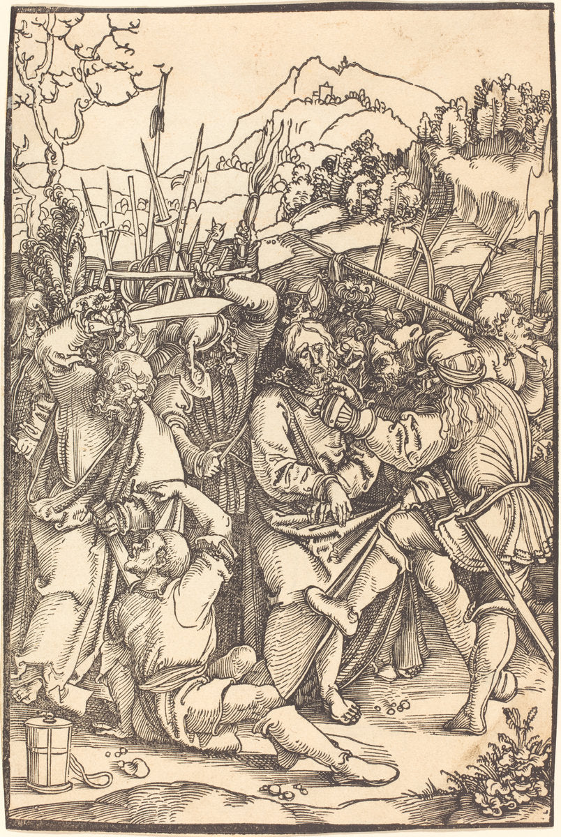 Christ Taken Prisoner by Hans Leonard Schäufelein (German, c. 1480/1485 - 1538/1540), 16X12"(A3)Poster Print