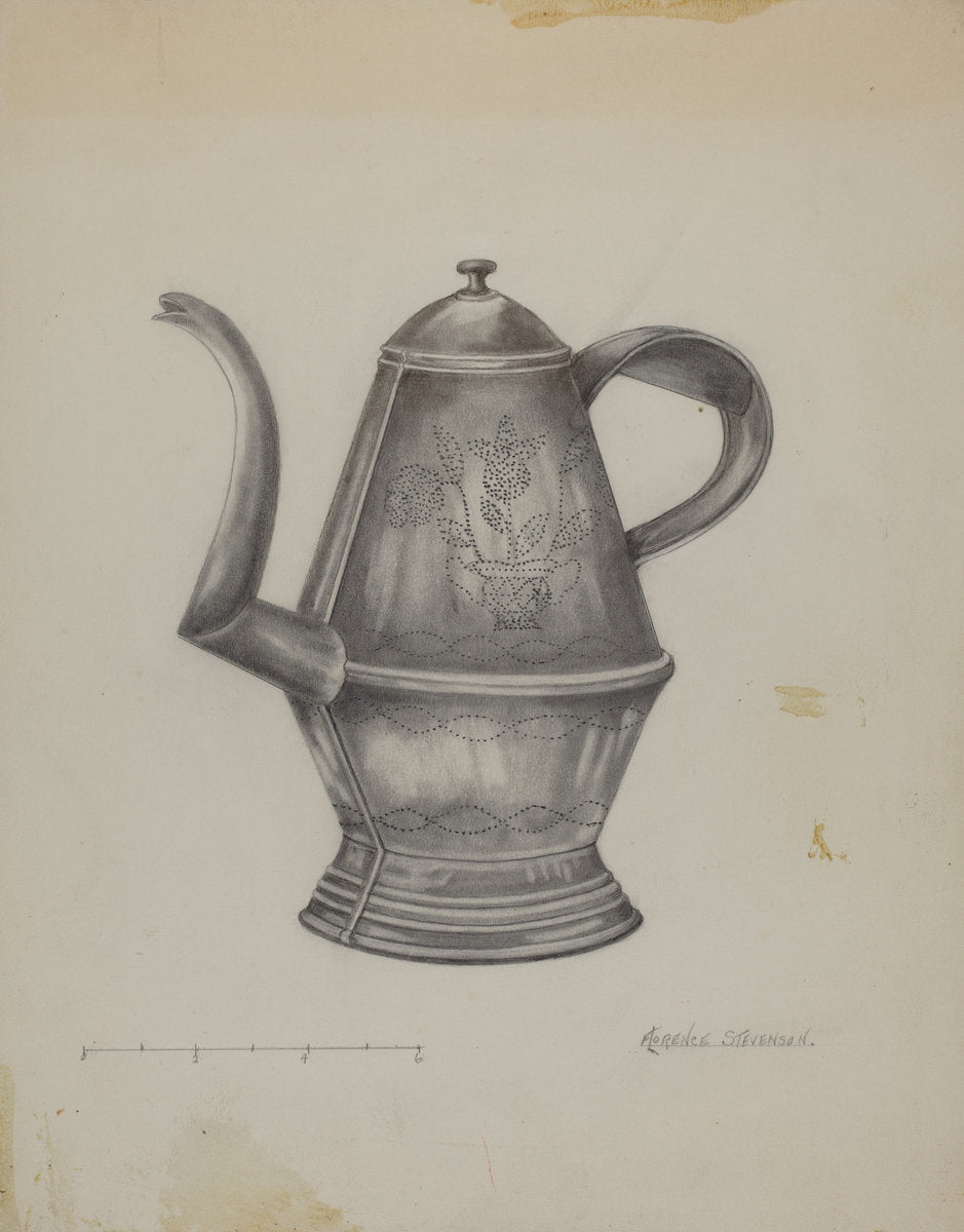 Pa. German Coffee Pot by Florence Stevenson (American, active c. 1935), 16X12"(A3)Poster Print