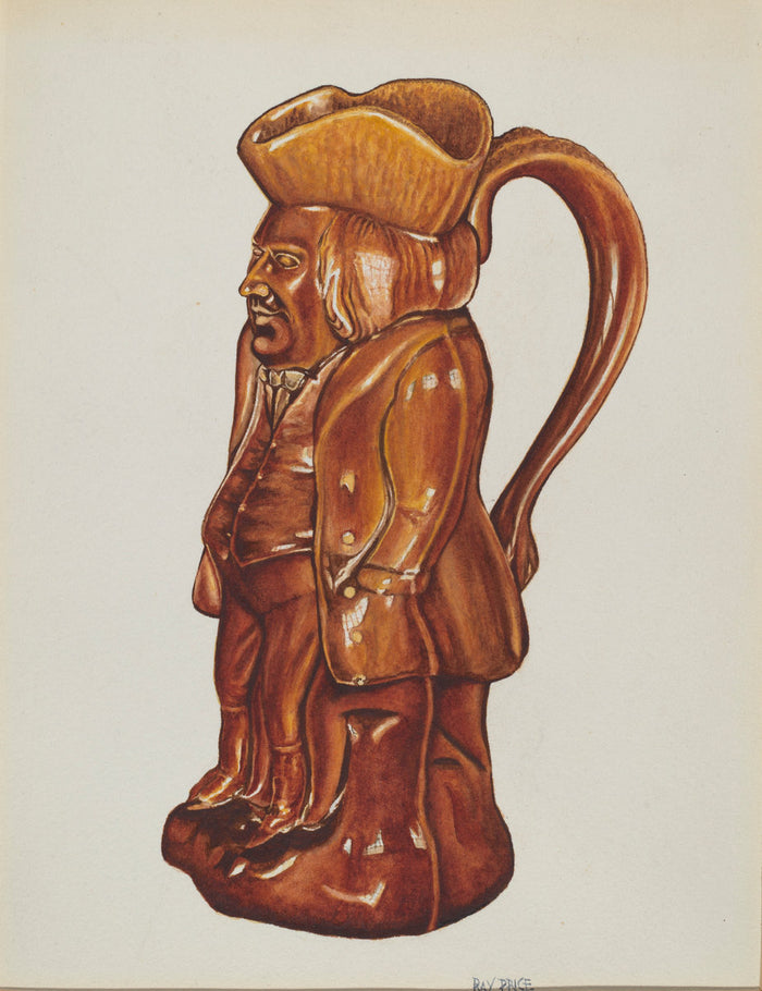 Ceramic Pitcher by Ray Price (American, active c. 1935), 16X12