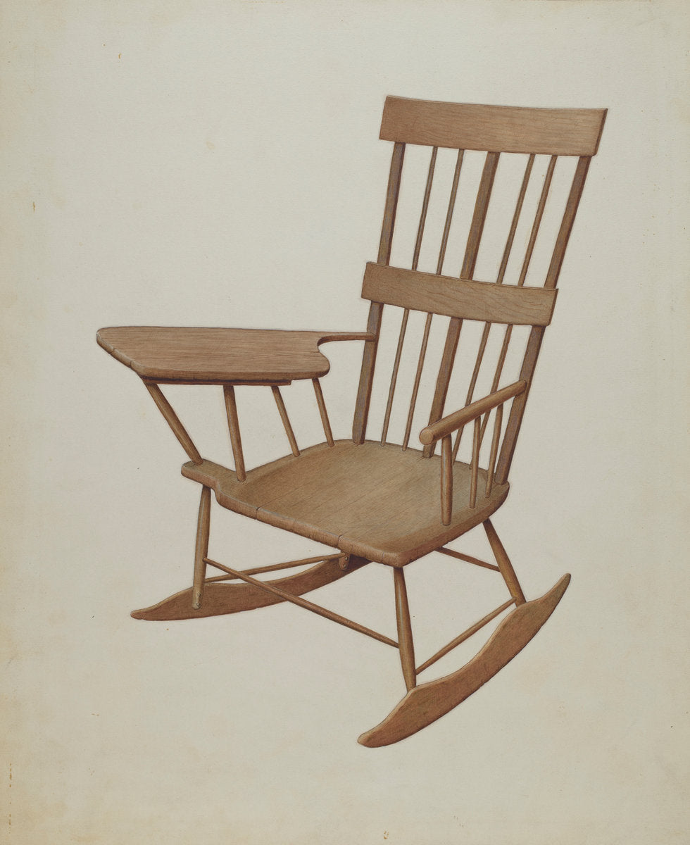 Rocking Chair by Josephine Miller (American, active c. 1935), 16X12"(A3)Poster Print