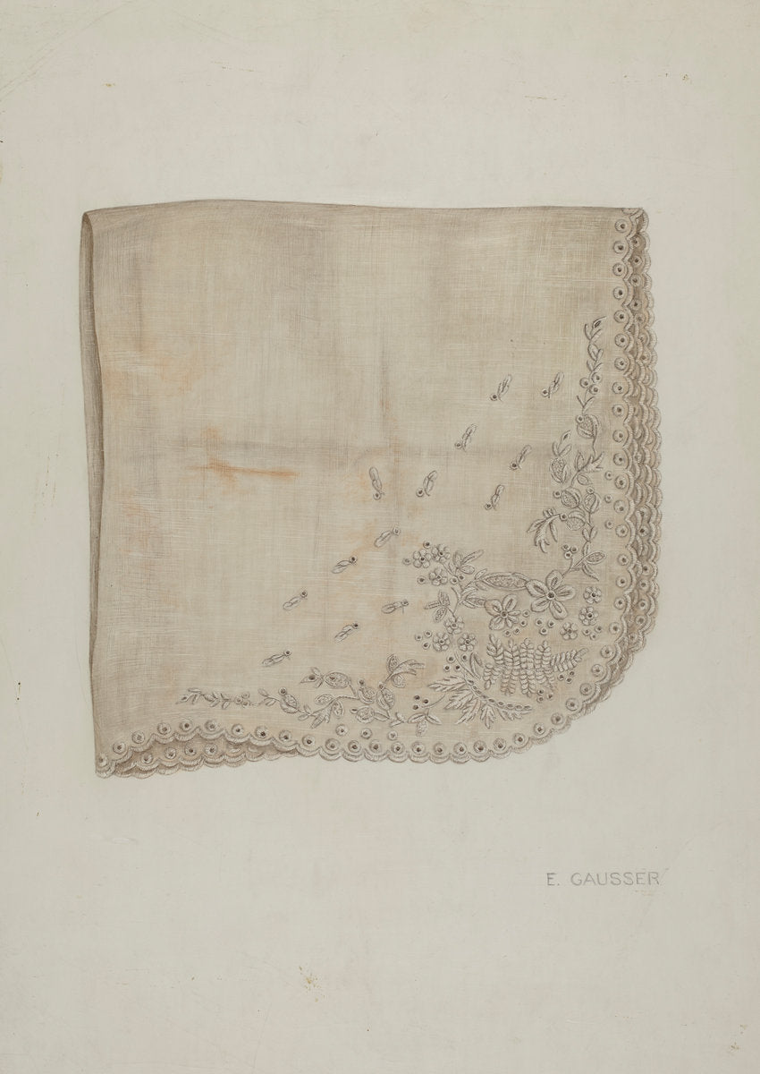 Wedding Handkerchief by Eleanor Gausser (American, active c. 1935), 16X12"(A3)Poster Print