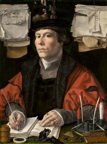 Portrait of a Merchant by Jan Gossaert (Netherlandish, c. 1478 - 1532), 16X12"(A3)Poster Print