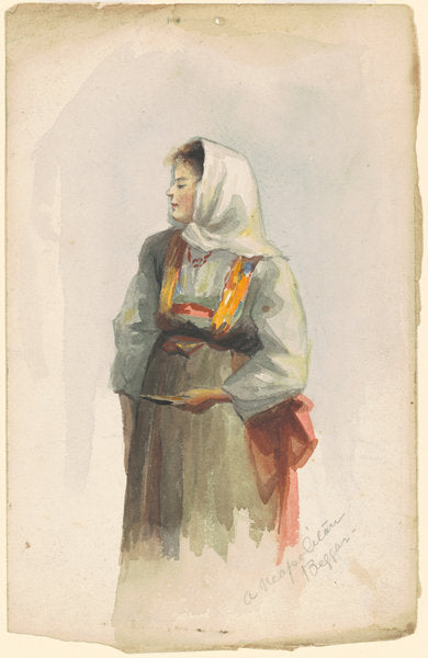 A Neopolitan Beggar by Marietta Minnigerode Andrews (American, 1869 - 1931), 16X12"(A3)Poster Print
