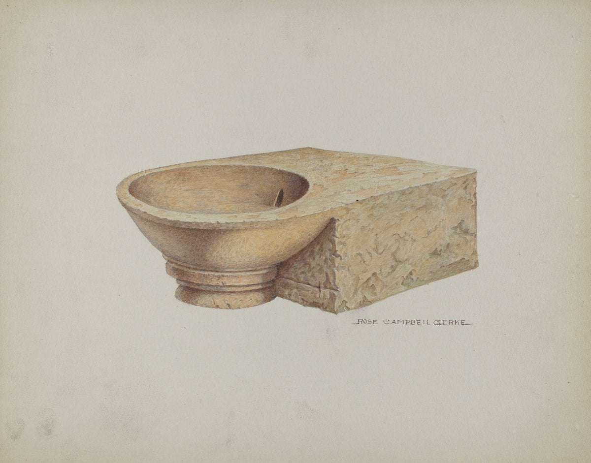 Carved Stone was Basin by Rose Campbell-Gerke (American, active c. 1935), 16X12"(A3)Poster Print