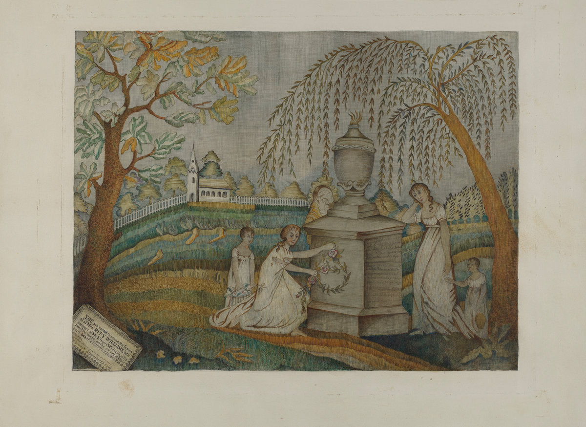 Mourning Embroidery by Harry Jennings (American, active c. 1935), 16X12"(A3)Poster Print
