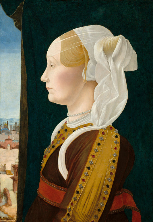 Ginevra Bentivoglio by Ercole de' Roberti (Ferrarese, c. 1455/1456 - 1496), 16X12"(A3)Poster Print