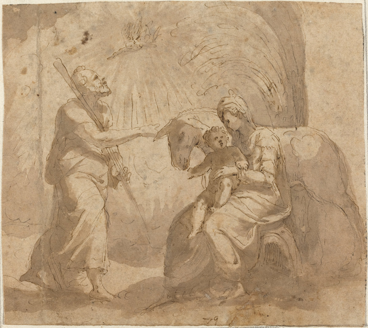 16th century by Italian 16th Century (The Rest on the Flight into Egypt), 16X12"(A3)Poster Print