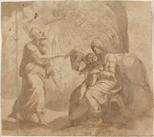 16th century by Italian 16th Century (The Rest on the Flight into Egypt), 16X12"(A3)Poster Print