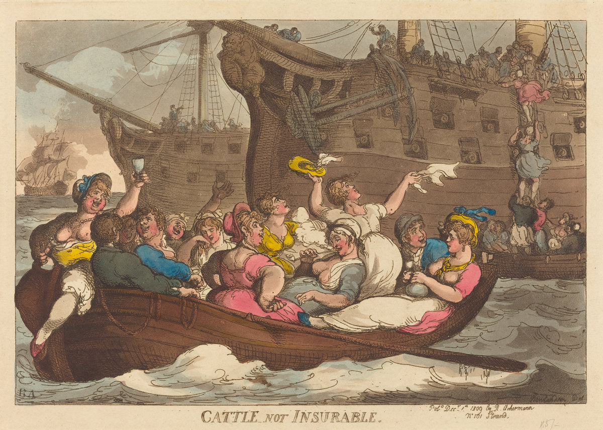 Cattle Not Insurable by Thomas Rowlandson (British, 1756 - 1827), 16X12"(A3)Poster Print